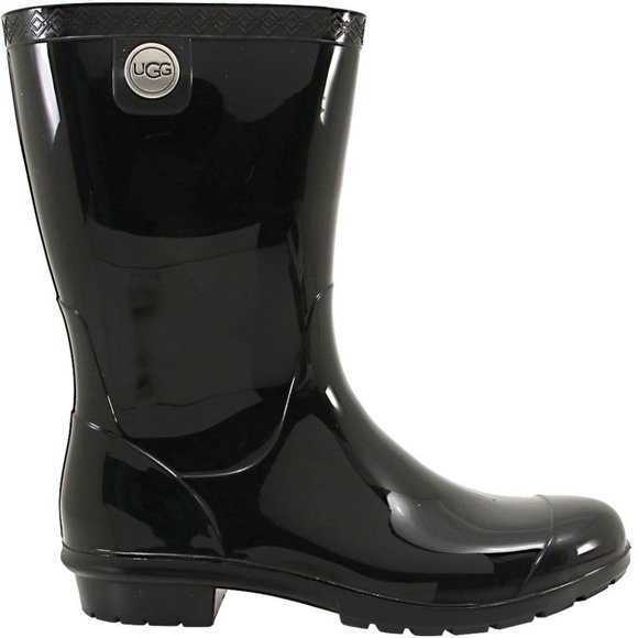 UGG Shoes - UGG Women Sz 5 Sienna Black Waterproof Shearling Insole Pull On Rain Boots